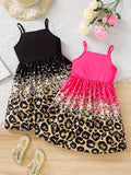 2pc Chic Leopard Splice Cami Dress Duo - Lightweight & Breezy - Perfect for Summer Style & Comfort