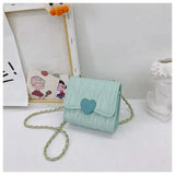 Fashion Heart Baby Girls Small Shoulder Bags Kids Coin Purse Accessories Handbags Lovely Childrens Mini Square Messenger Bag 240130