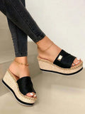 peopleterritory JFN  Resort Hemp Rope Sole Wedge Sandals  QI115