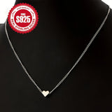 925 Sterling Silver Compact Love Heart Pendant Necklace Plain Chain Hypoallergenic Minimalist Lovely Temperament Versatile Daily Wear Jewelry Valentine's Day Party Wedding Jewelry Gifts For Women