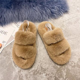 peopleterritory Fashion Faux Fur Sandal