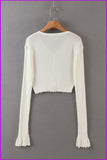 peopleterritory Flare Sleeve Thin Knitting Cardigan T-Shirt DB371