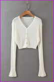 peopleterritory Flare Sleeve Thin Knitting Cardigan T-Shirt DB371