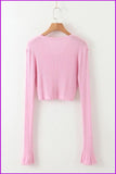 peopleterritory Flare Sleeve Thin Knitting Cardigan T-Shirt DB371