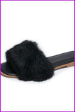 peopleterritory Flat Ladies Fur Slippers