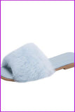 peopleterritory Flat Ladies Fur Slippers