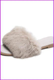 peopleterritory Flat Ladies Fur Slippers