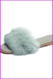 peopleterritory Flat Ladies Fur Slippers