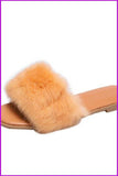 peopleterritory Flat Ladies Fur Slippers