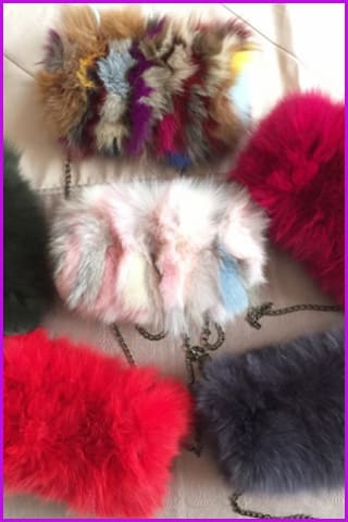 peopleterritory Fox Fur Purse Bag