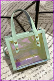 peopleterritory Glossy PVC Rivets Decorated Square Shoulder Bags F669