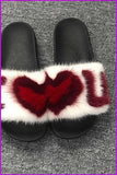 peopleterritory I Love You Mink Fur Slides F017