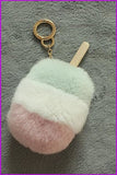 peopleterritory Ice-cream Rabbit Fur Keychain DF022