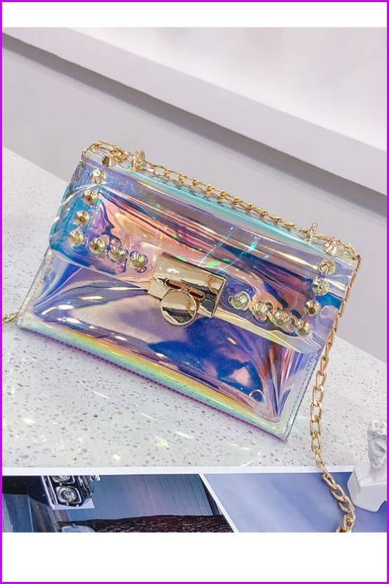 peopleterritory Jelly Holo Shoulder Bag Purse