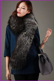 peopleterritory Luxury Fox Fur Fluffy Scarf 110CM