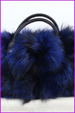 peopleterritory Luxury Real Fox Fur Handbag DF066