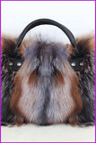 peopleterritory Luxury Real Fox Fur Handbag DF066