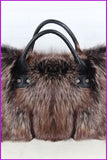 peopleterritory Luxury Real Fox Fur Handbag DF066