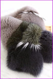 peopleterritory Multi Color Fox Fur Fluffy Scarf DO1348