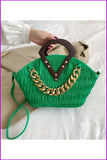 peopleterritory PU Pure Color Chain Women's Shoulder Bags