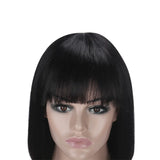 Pixie Cut Bob Wigs Peruvian Straight Short Human Hair Fringe Wig With Bangs For Women