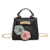 Girls Bag 2018 Cute Flower Chain Bag Fashion Handbag Kids Leather Purses Teenagers Handbag Baby Girls Mini Cross body 6Colors