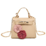 Girls Bag 2018 Cute Flower Chain Bag Fashion Handbag Kids Leather Purses Teenagers Handbag Baby Girls Mini Cross body 6Colors