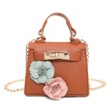 Girls Bag 2018 Cute Flower Chain Bag Fashion Handbag Kids Leather Purses Teenagers Handbag Baby Girls Mini Cross body 6Colors