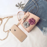 Girls Bag 2018 Cute Flower Chain Bag Fashion Handbag Kids Leather Purses Teenagers Handbag Baby Girls Mini Cross body 6Colors