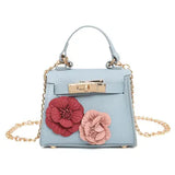 Girls Bag 2018 Cute Flower Chain Bag Fashion Handbag Kids Leather Purses Teenagers Handbag Baby Girls Mini Cross body 6Colors