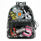 Fashion Korean Kids Backpack Kindergarten Children School Bags Cute Sequins Graffiti Shoulders Bags Kids Snacks Travel Bags Christmas Gifts