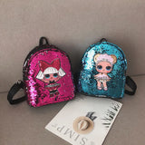 Kids Backpack Cartoon LOL Sequins Securely Attached Teenagers Anime Kids Student School Bag Travel Bling Rucksack Bags For Children