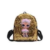 Kids Backpack Cartoon LOL Sequins Securely Attached Teenagers Anime Kids Student School Bag Travel Bling Rucksack Bags For Children