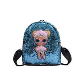 Kids Backpack Cartoon LOL Sequins Securely Attached Teenagers Anime Kids Student School Bag Travel Bling Rucksack Bags For Children