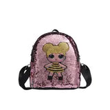 Kids Backpack Cartoon LOL Sequins Securely Attached Teenagers Anime Kids Student School Bag Travel Bling Rucksack Bags For Children