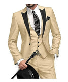 Dark Green Handsome Man Work Busines Suit 3 pieces Men Prom Party Wedding Coat Groom Tuxedos (Jacket+Pants+Vest+Tie) W588