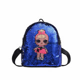 Kids Backpack Cartoon LOL Sequins Securely Attached Teenagers Anime Kids Student School Bag Travel Bling Rucksack Bags For Children