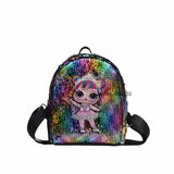 Kids Backpack Cartoon LOL Sequins Securely Attached Teenagers Anime Kids Student School Bag Travel Bling Rucksack Bags For Children