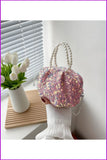 peopleterritory Sequins Faux Pearl Bag For Women FF942