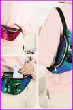 peopleterritory Shiny Sequins Fanny Packs Waist Bags F1373