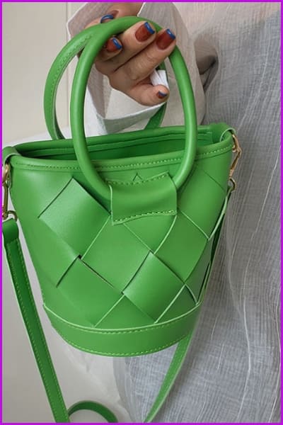 peopleterritory Simple PU Bucket Shoulder Bagszai