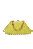 peopleterritory Stylish PU Pure Color Chain Ruched Shoulder Bags