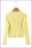 peopleterritory Sweet Style V Neck Long Sleeve Knitting T-Shirt DB364
