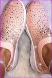 peopleterritory White/Black/Pink Bling Diamond Shoes F161