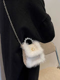 peopleterritory Dating Faux Pearl Chain Ladies Shoulder Bag