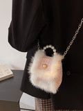 peopleterritory Dating Faux Pearl Chain Ladies Shoulder Bag