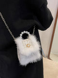 peopleterritory Dating Faux Pearl Chain Ladies Shoulder Bag