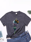 peopleterritory Printed Casual Trendy Easy Match Women T-Shirt