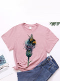 peopleterritory Printed Casual Trendy Easy Match Women T-Shirt