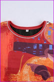 peopleterritory Printed Multicolored Short Sleeve T-Shirt For Women F2550